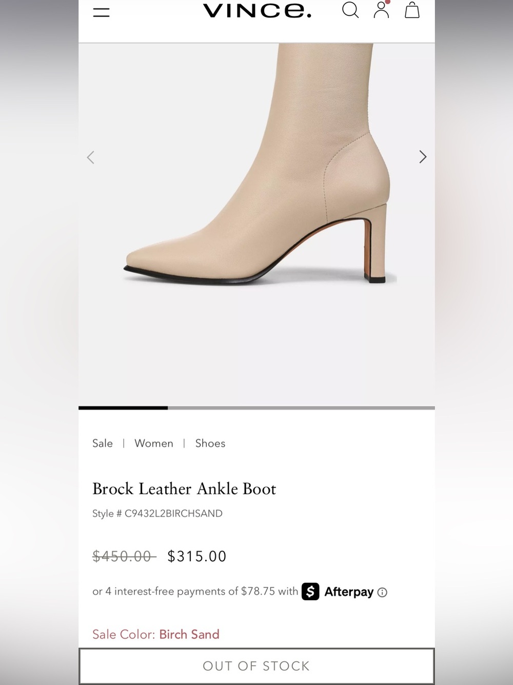 Vince Cream Pointed-Toe Mid-Calf Block Heel Boots - Picture 7 of 8